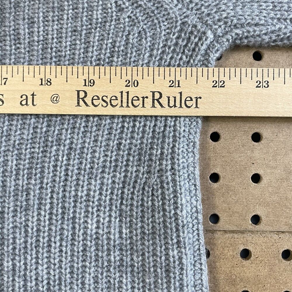 NWOT Jenni Kayne Sweater Womens Large Gray Pure Cashmere Fisherman Crewneck Knit - Picture 7 of 8
